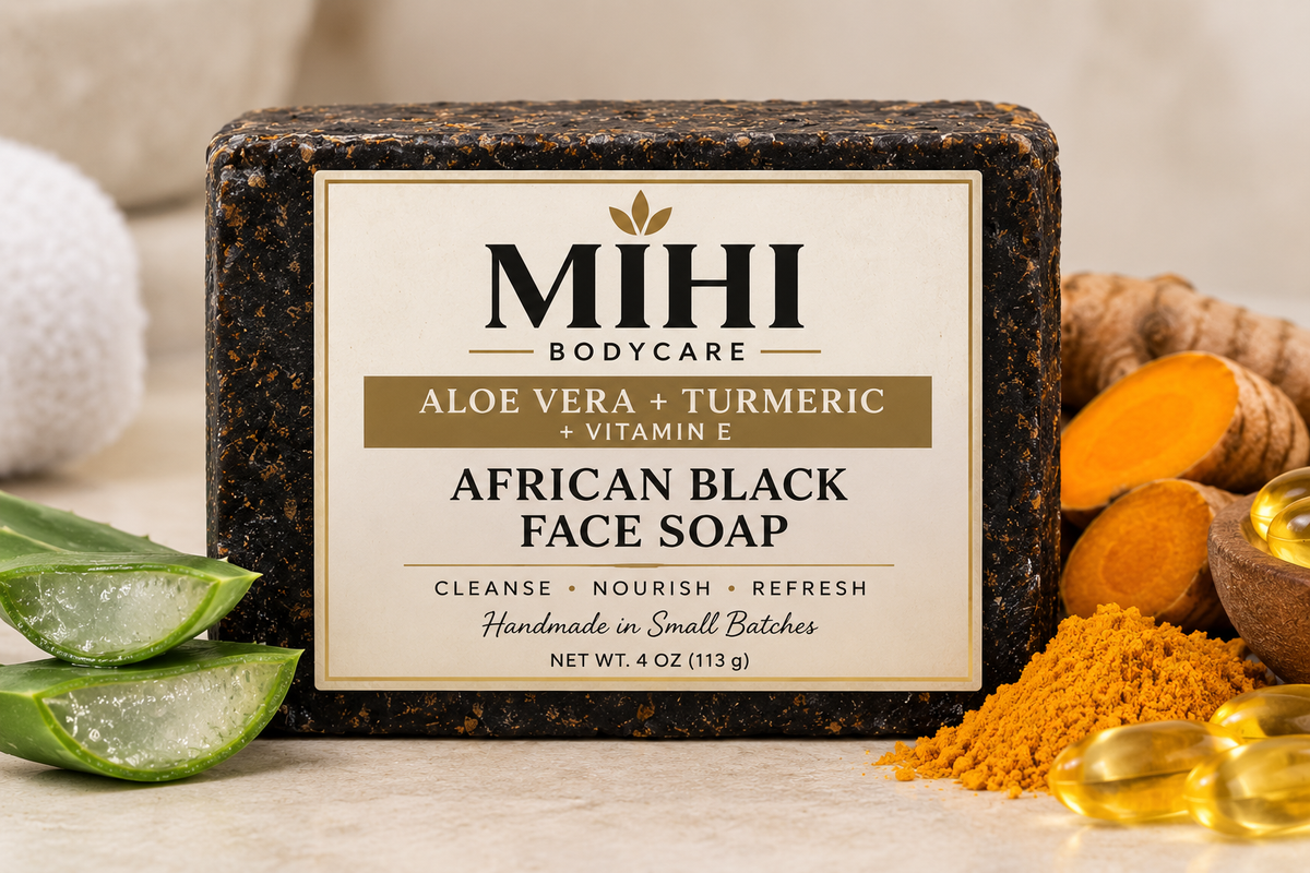 Aloe, turmeric black face soap